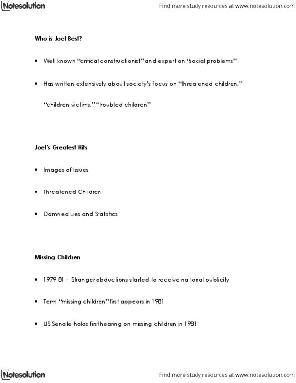 CRIM 1125 Lecture Notes - Child Abduction, United States Attorney General thumbnail