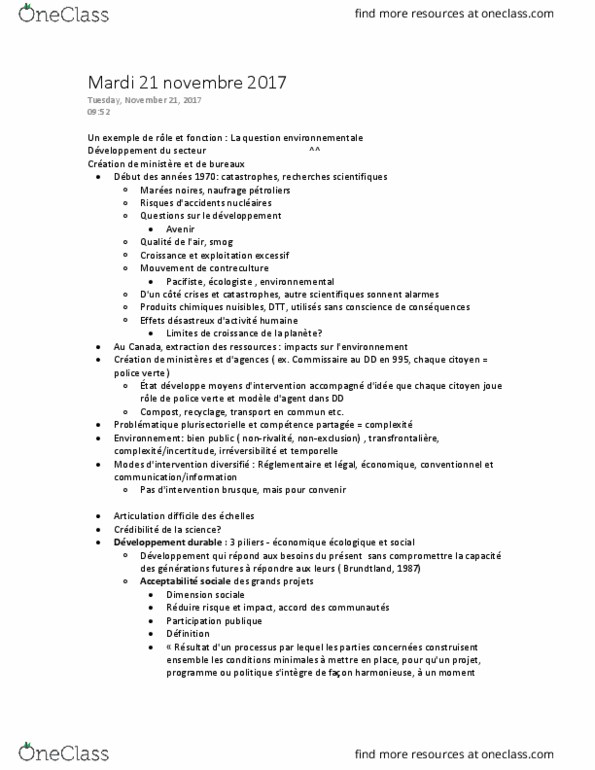 PAP 1701 Lecture Notes - Lecture 17: State Agency For National Security, Smog thumbnail