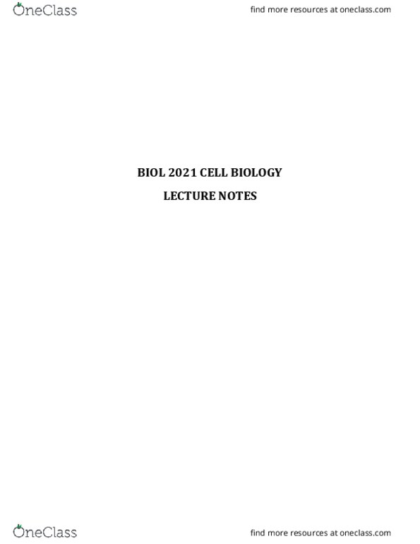 BIOL 2021 Lecture Notes - Lecture 8: Cell Membrane, Peptide, Exocytosis thumbnail