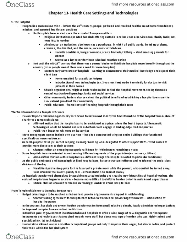 SOC382 Chapter Notes - Chapter 13: Physical Data Model, Flexner Report, Moral Treatment thumbnail