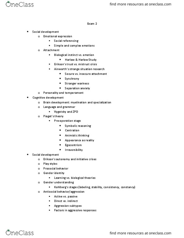 DEP 2004 Lecture Notes - Lecture 10: Prosocial Behavior, Animism, Social Change thumbnail