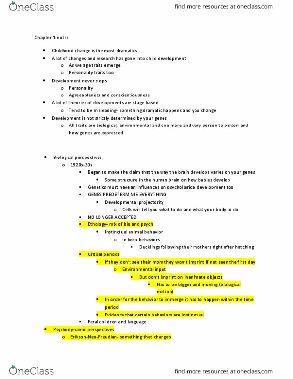 DEP 2004 Lecture Notes - Lecture 1: Feral Child, Biological Motion, Ethology thumbnail