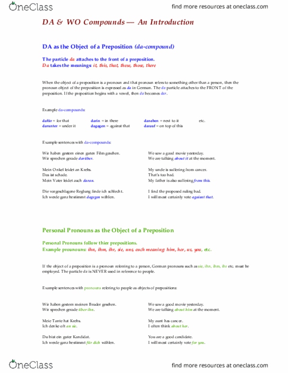 GERM 200 Lecture Notes - Lecture 11: Wem, Candidate Of Sciences, Preposition And Postposition thumbnail
