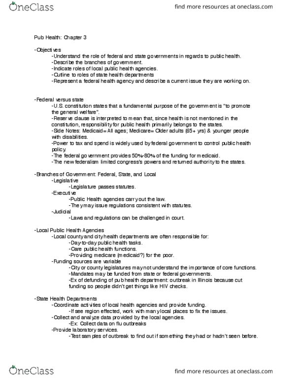 PUB 101 Lecture Notes - Lecture 3: Reserve Clause, American Heart Association, American Public Health Association thumbnail