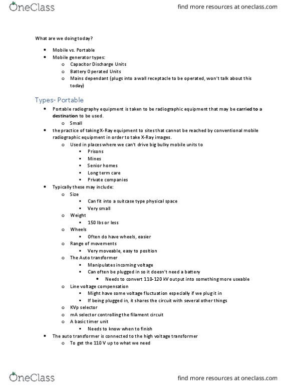 MEDRADSC 3G03 Lecture Notes - Lecture 18: Radiography, Autotransformer, Long-Term Care thumbnail