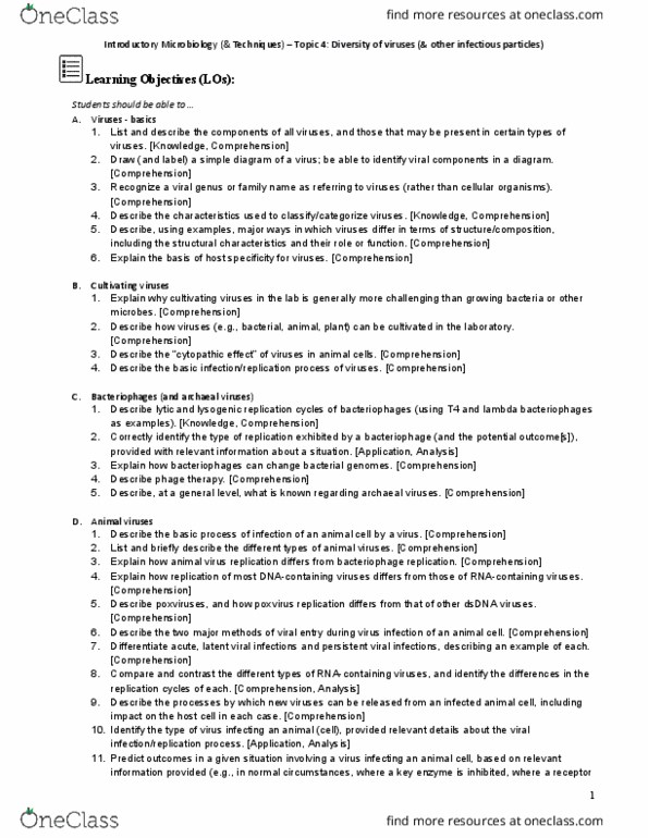 BIOL 2071 Lecture Notes - Lecture 4: Tumor Suppressor Gene, Antiviral Drug, Veterinary Virology thumbnail