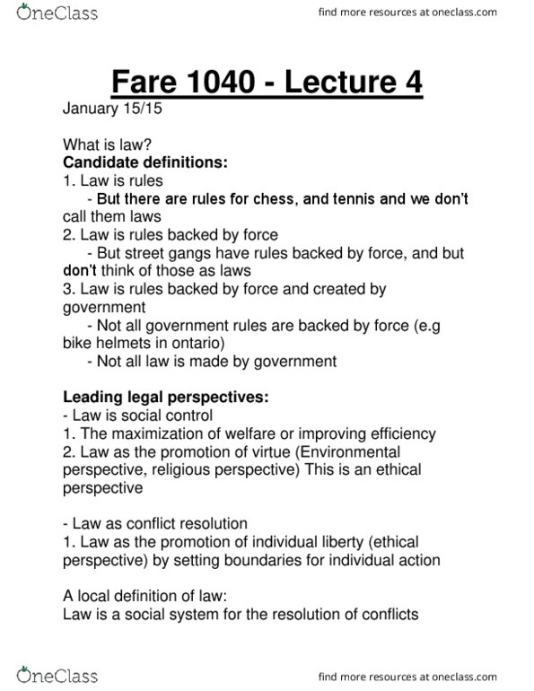 FARE 1300 Lecture Notes - Lecture 4: International Commercial Law, Riparian Water Rights, Precautionary Principle thumbnail