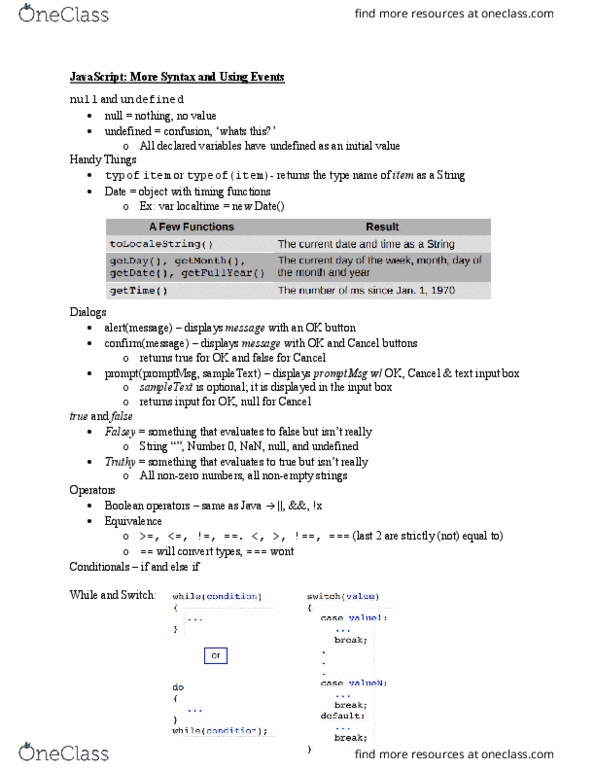 CISC 282 Lecture Notes - Lecture 5: Document Object Model, Html Element, Nan thumbnail