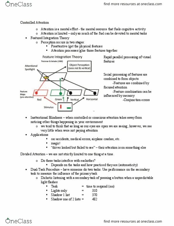 PSYC 221 Lecture Notes - Lecture 6: Parietal Lobe thumbnail