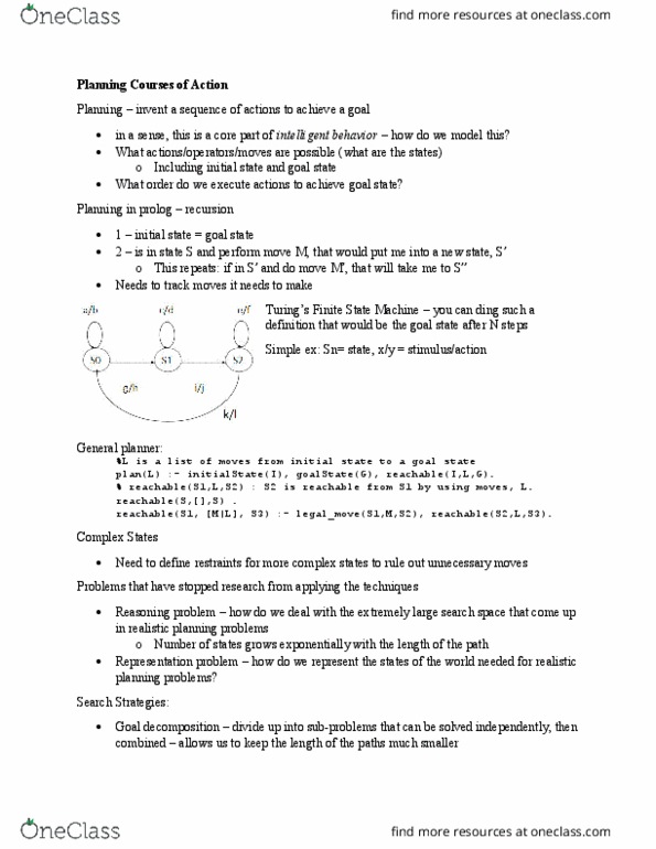COGS 201 Lecture Notes - Lecture 7: Finite-State Machine, Precondition thumbnail
