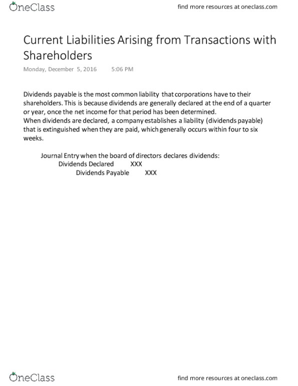 RSM219H1 Chapter 9: 7- Current Liabilities Arising from Transactions with Shareholders thumbnail