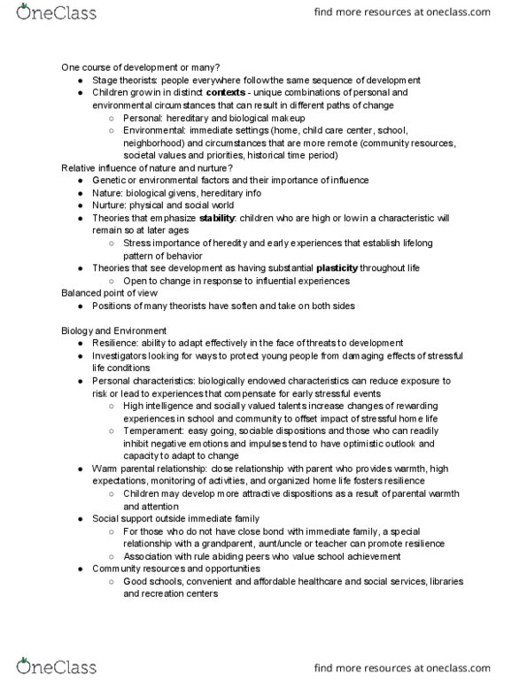 PSYCH 130 Chapter Notes - Chapter 1.2: Heredity, Tabula Rasa thumbnail