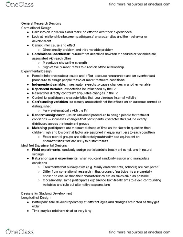 PSYCH 130 Chapter Notes - Chapter 2.3: Confounding, Dependent And Independent Variables, Internal Validity thumbnail