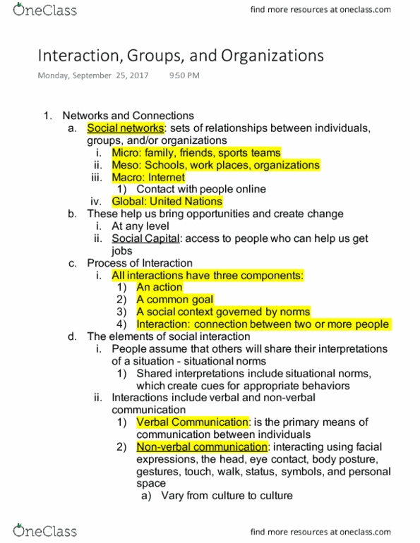 SYG 2000 Lecture Notes - Lecture 6: Nonverbal Communication, Proxemics, Social Distance thumbnail