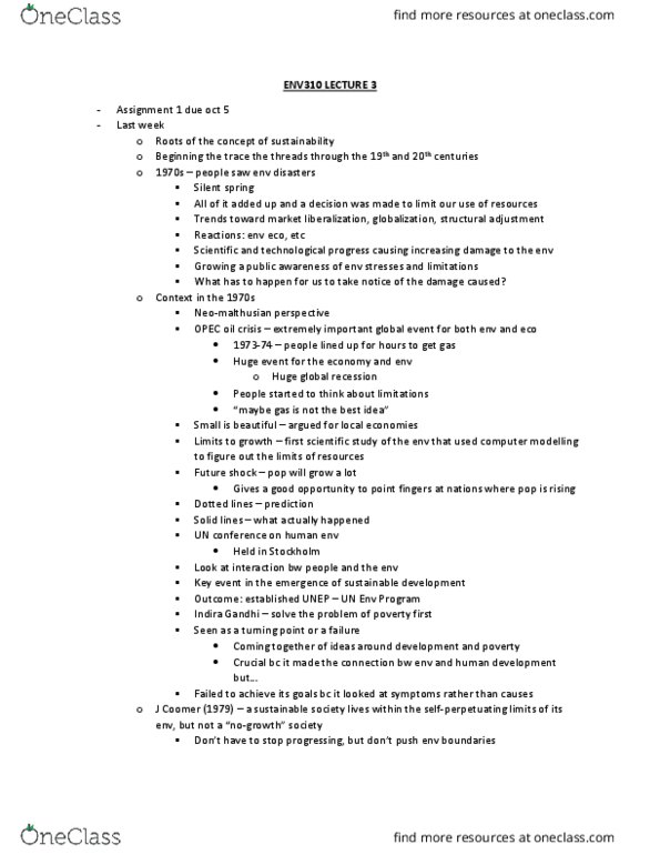 ENV310H5 Lecture Notes - Lecture 3: 1973 Oil Crisis, Indira Gandhi, Future Shock thumbnail