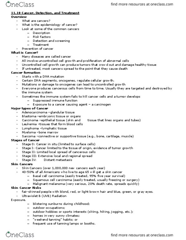 PSY-3635 Lecture Notes - Lecture 27: Squamous Cell Carcinoma, Basal-Cell Carcinoma, Cryosurgery thumbnail