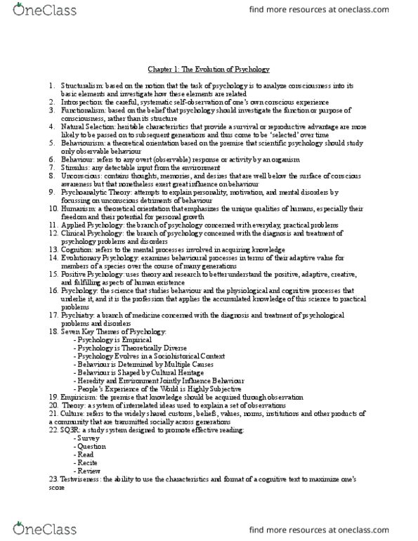 PSYC 1020H Chapter Notes - Chapter All: Frequency Distribution, Group 47, Dependent And Independent Variables thumbnail