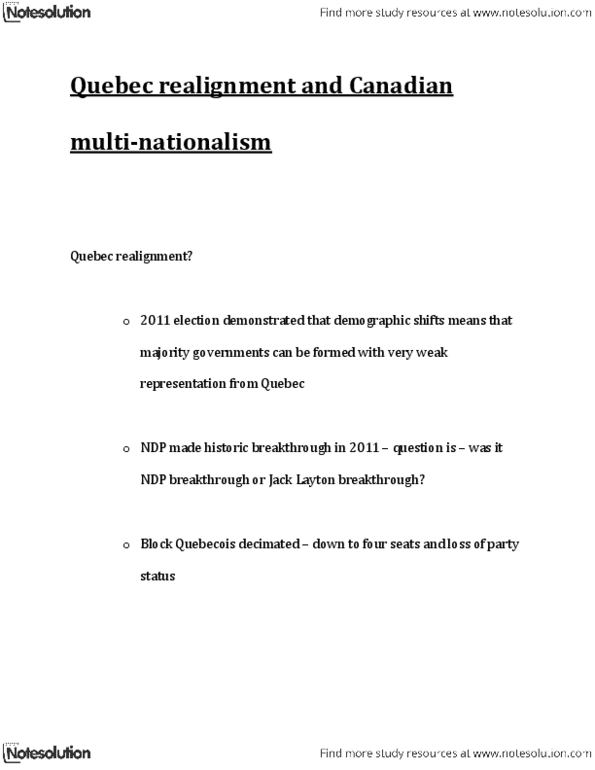POLI 1119 Lecture Notes - English Canada, Jack Layton thumbnail