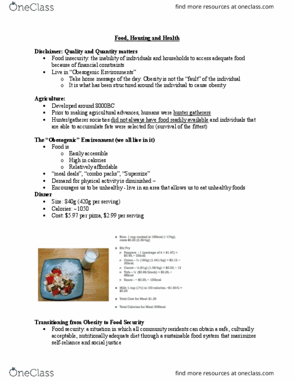 HTHSCI 2RR3 Lecture Notes - Lecture 6: Sustainability, Jaguar Mark X, Food Security thumbnail