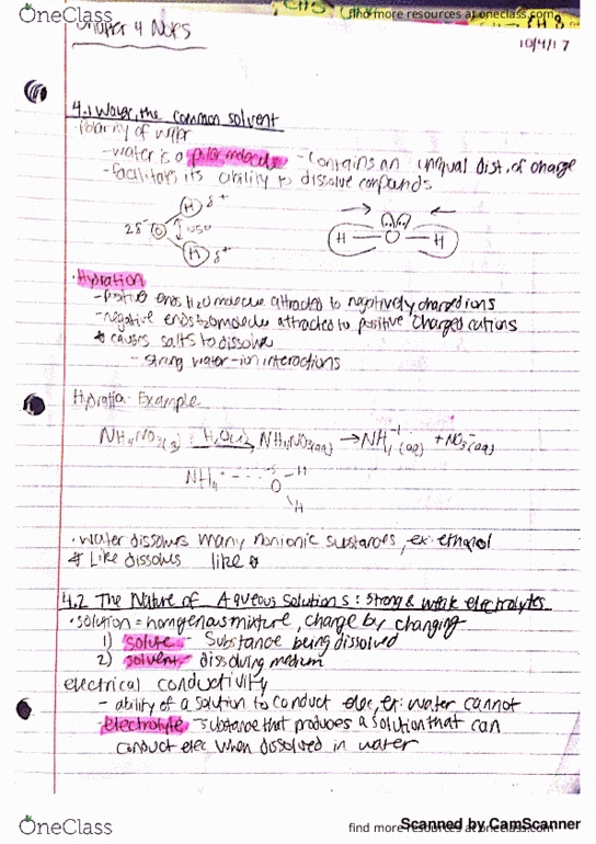 CHEM 102 Chapter 4: Chem 102 Zumdahl 10th ch 4 notes thumbnail