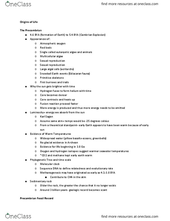 GSC 111 Lecture 11: Chapter 11 Origins of Life thumbnail