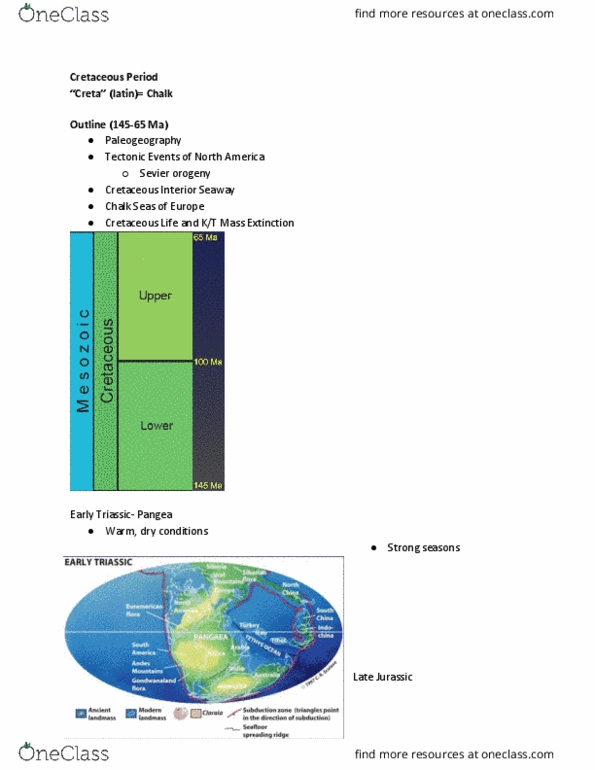 GSC 111 Lecture Notes - Lecture 18: Western Interior Seaway, Tethys Ocean, Oceanic Crust thumbnail