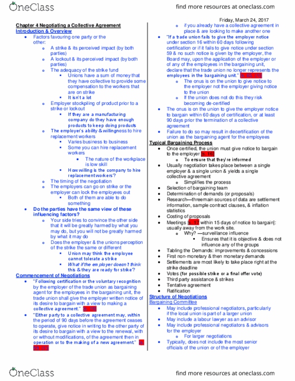 LAW 529 Lecture Notes - Lecture 4: Collective Agreement, Final Offer, Bargaining Unit thumbnail