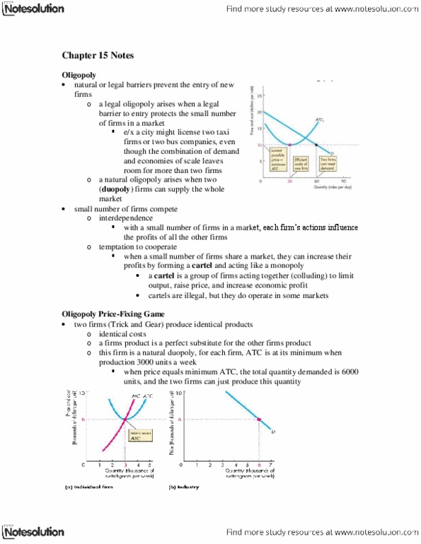 Economics 1021A/B Lecture Notes - Trigger Strategy, Strategic Dominance, Resale Price Maintenance thumbnail