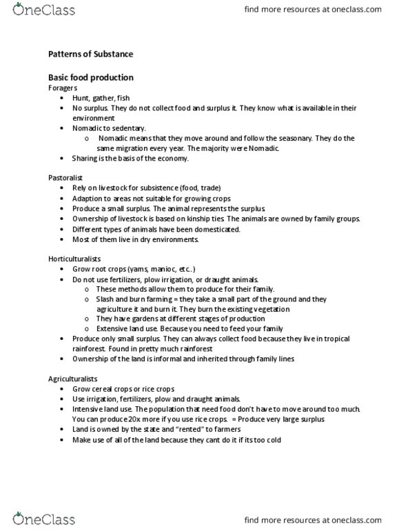 ANTHR101 Lecture Notes - Lecture 27: Cassava thumbnail