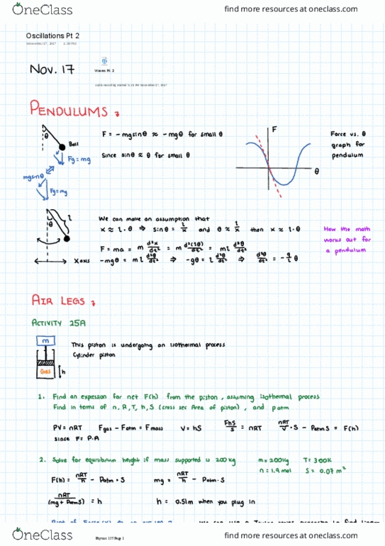 PHYS 157 Lecture 6: Pendulums, Air legs, and Damped Oscillations thumbnail