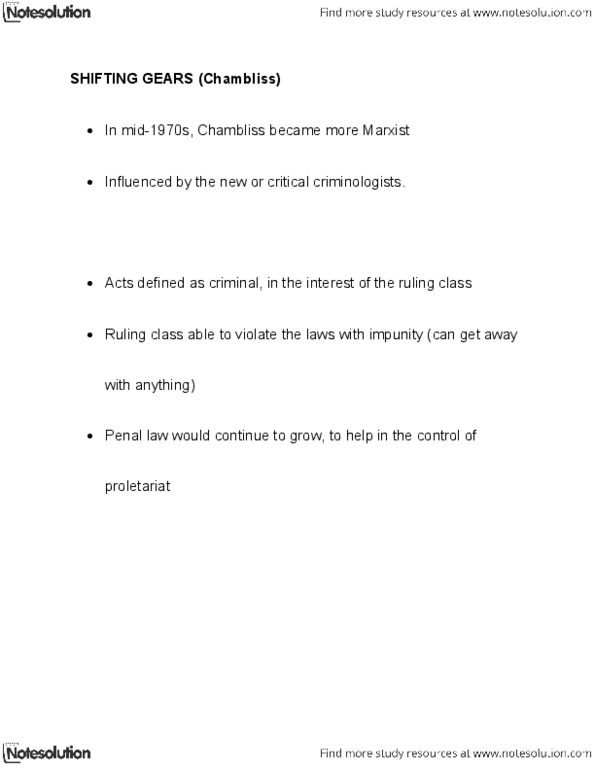 CRIM 2416 Lecture Notes - Criminal Law, Ruling Class, Proletariat thumbnail