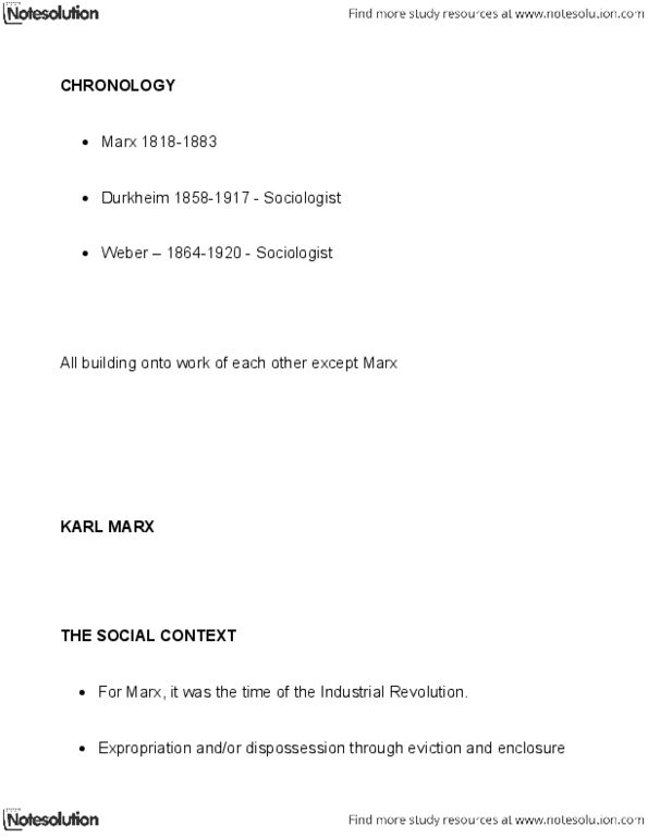 CRIM 2416 Lecture Notes - Georg Simmel, Surplus Labour, The Communist Manifesto thumbnail