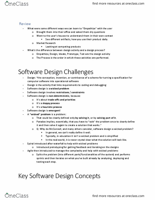 CIS 3250 Lecture 22: 22 Software Design Challenges and Concepts thumbnail