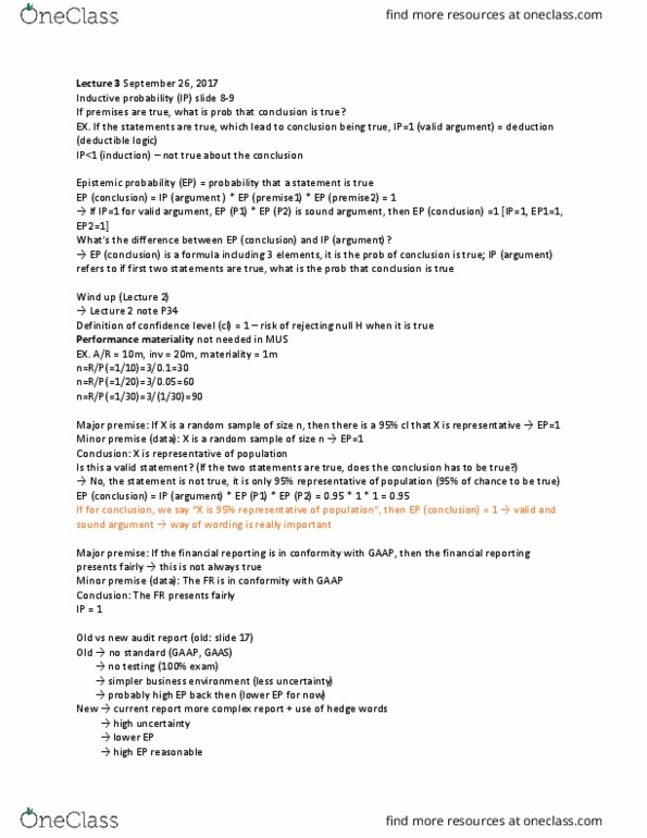 RSM423H1 Lecture Notes - Lecture 3: Cooperative Principle, Bayesian Probability, Syllogism thumbnail