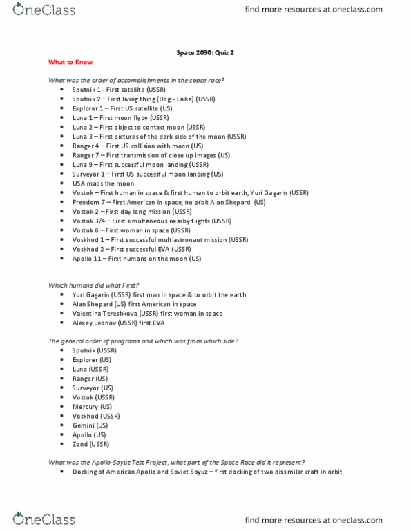 Geography 2090A/B Lecture Notes - Lecture 4: James Webb Space Telescope, Valentina Tereshkova, Alexey Leonov thumbnail
