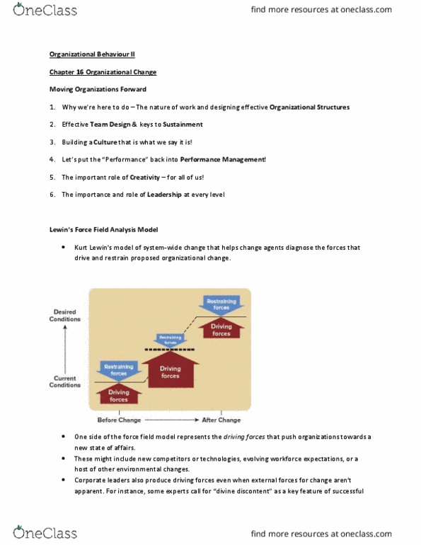 MHR 522 Lecture Notes - Lecture 1: Force-Field Analysis, Kurt Lewin, Ogilvy & Mather thumbnail