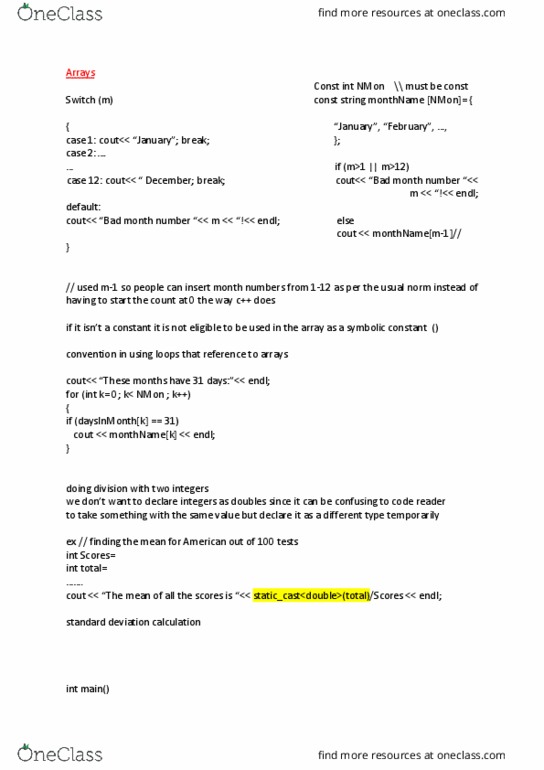 COM SCI 31 Lecture Notes - Lecture 5: Standard Deviation, Empty String thumbnail