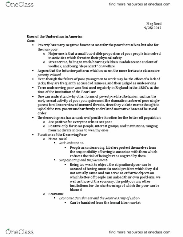 SOCI 3193 Lecture Notes - Lecture 5: Scapegoating, Nuclear Family, Social Forces thumbnail