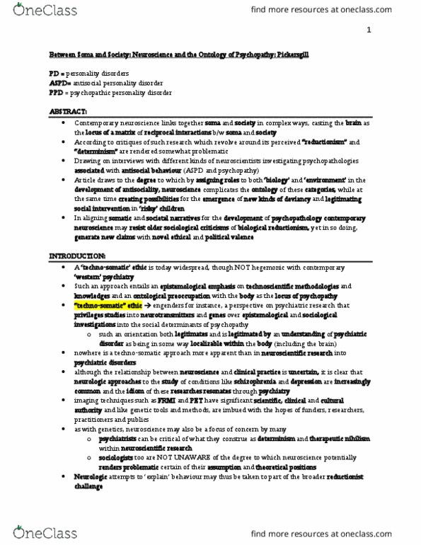 CRM 2301 Chapter Notes - Chapter online reading: Psychopathy Checklist, Mental Disorder, Psychopathy thumbnail