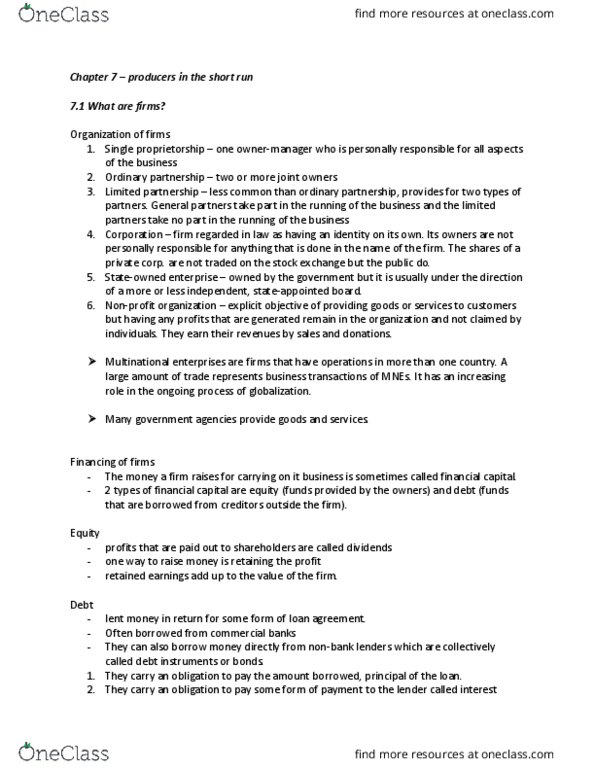 ECON 110 Chapter Notes - Chapter 7: Limited Partnership, Retained Earnings, Nonprofit Organization thumbnail