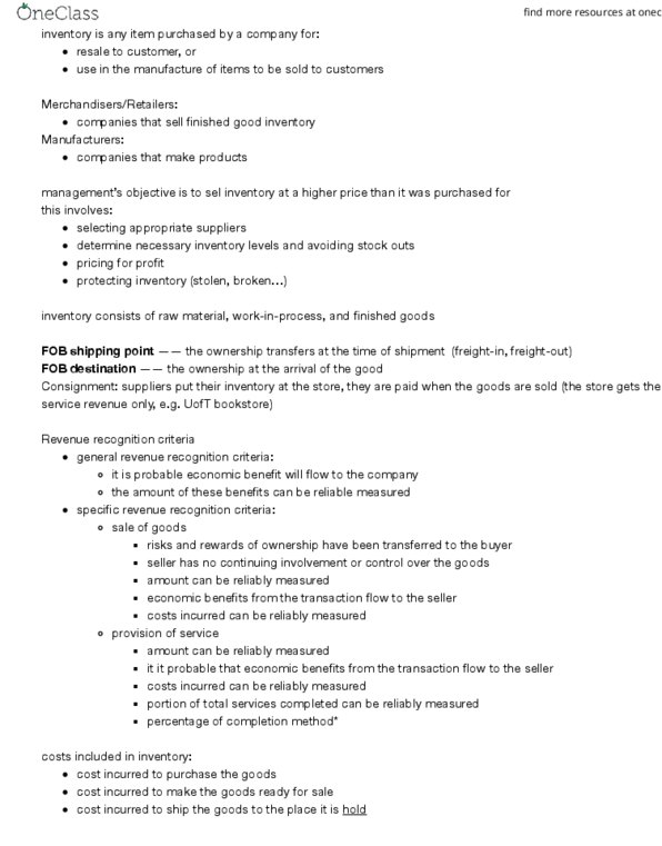 RSM219H1 Chapter Notes - Chapter 7: Inventory Turnover, Combined Gas And Steam, Gross Margin thumbnail