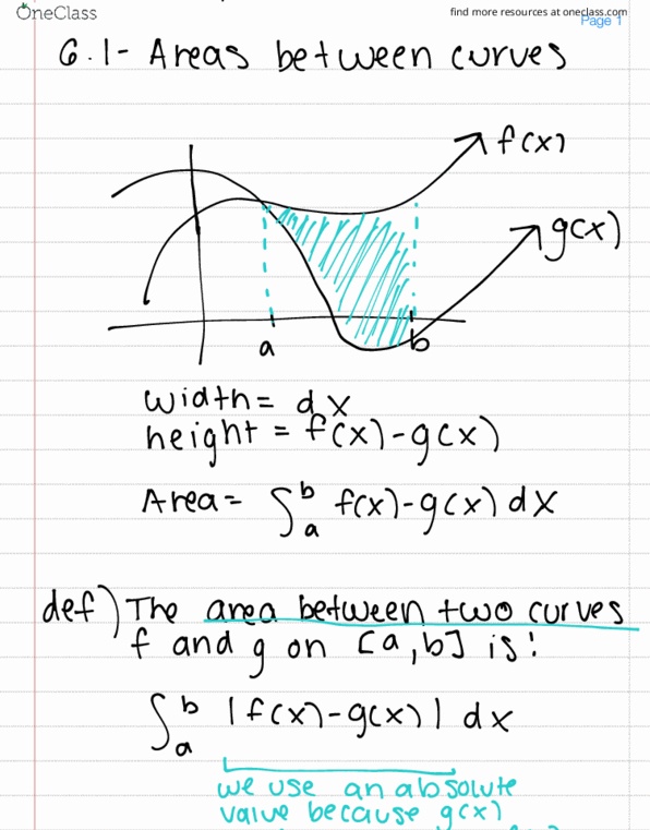 MAC-2311 Lecture 36: 6.1 - Areas Between Curves thumbnail