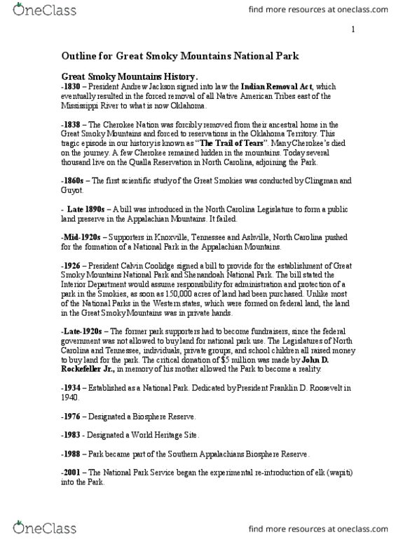 EARTHSC 1105 Lecture Notes - Lecture 33: Shenandoah National Park, Clingmans Dome, Thrust Fault thumbnail