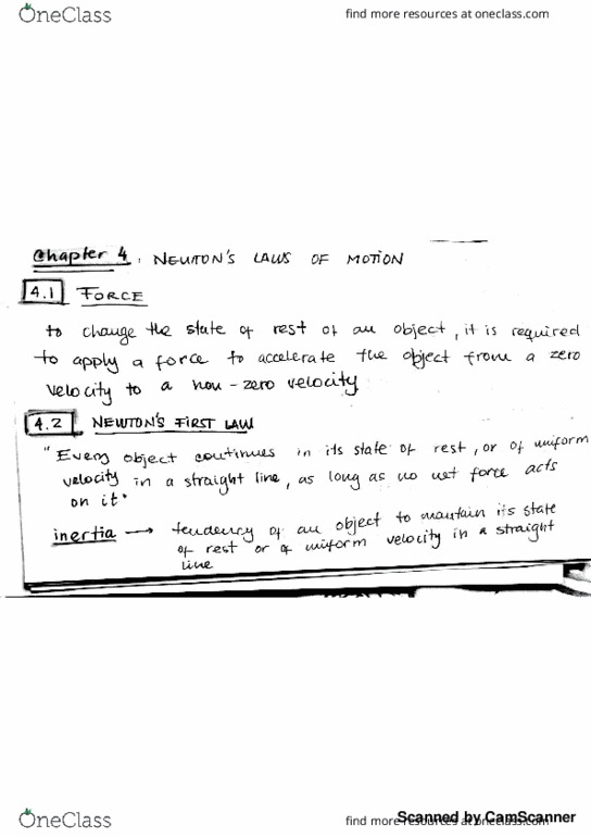 PHY 113 Chapter 4: Newtons law of motion thumbnail