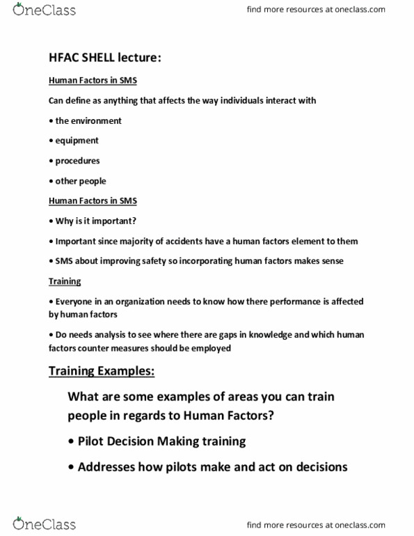 Aviation Safety SMS221 Lecture Notes - Lecture 3: Assertiveness, Aircraft Cabin, Check Sheet thumbnail