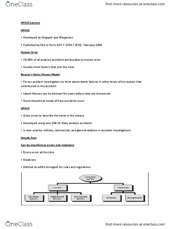 Aviation Safety SMS221 Lecture Notes - Lecture 4: Swiss Cheese Model, Arend Friedrich August Wiegmann, Problem Solving thumbnail