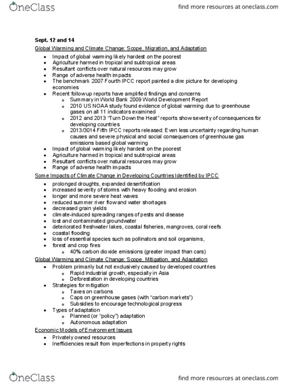 ECON 314 Lecture Notes - Lecture 2: World Development Report, Climate Change Mitigation, Pareto Efficiency thumbnail