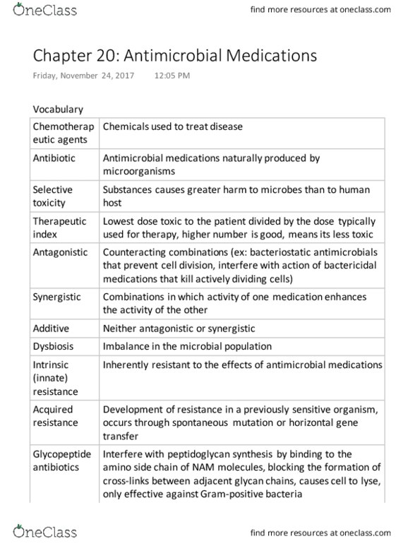 MICROM 301 Chapter Notes - Chapter 20: Prontosil, Benzyl Group, Glycan thumbnail