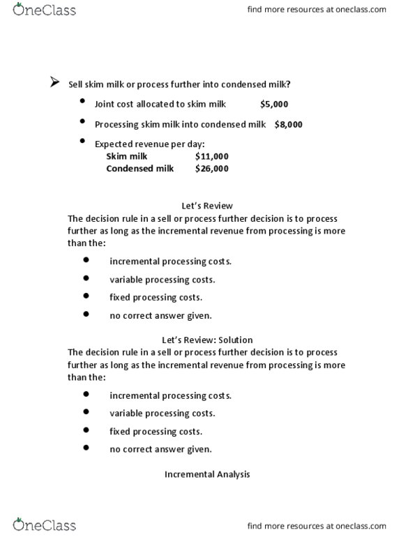 General Business ACC212 Chapter Notes - Chapter 7: Skimmed Milk, Condensed Milk, Opportunity Cost thumbnail