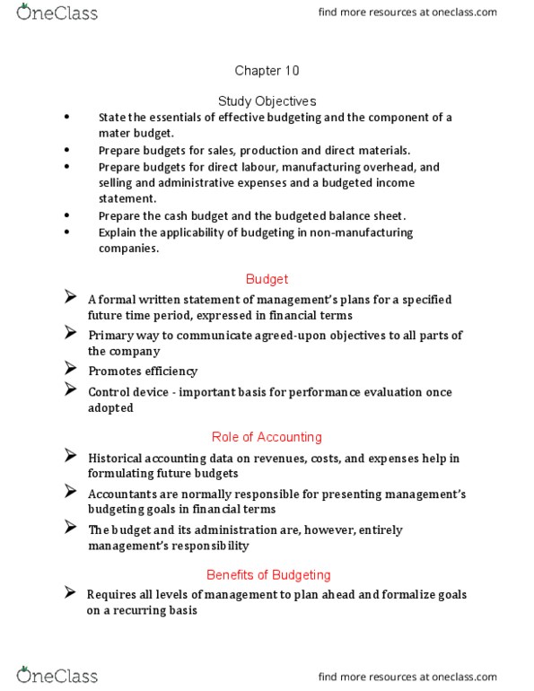 General Business ACC212 Chapter Notes - Chapter 10: Income Statement thumbnail